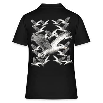 Seagull Seagulls Maritime - Women's Polo Shirt - black - Back - Ailine (174cm)