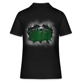 Wald Fichten Nadelwald Natur Bäume Baum - Frauen Polo Shirt - Schwarz - Hinten - Ailine (174cm)