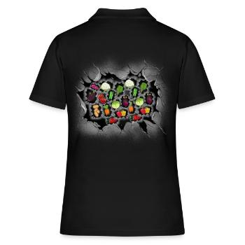 Vegetarier Gemüse Vegetarierin Koch Köchin - Frauen Polo Shirt - Schwarz - Hinten - Ailine (174cm)