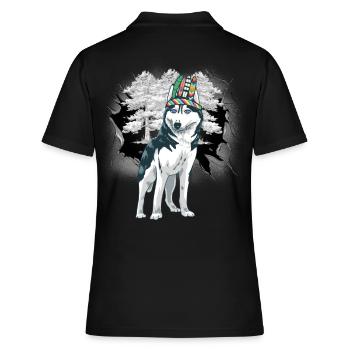 Chamans Husky Chaman Loup Loups - Polo Femme - noir - Dos - Ailine (174cm)