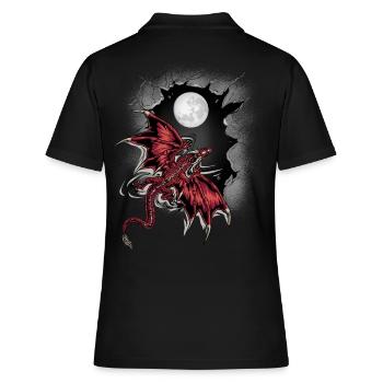 Dragon de lune Dragon Créature mythique - Polo Femme - noir - Dos - Ailine (174cm)