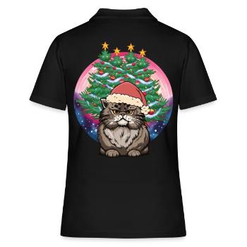 Chat de Noël Père Noël Père Noël Père Noël - Polo Femme - noir - Dos - Ailine (174cm)