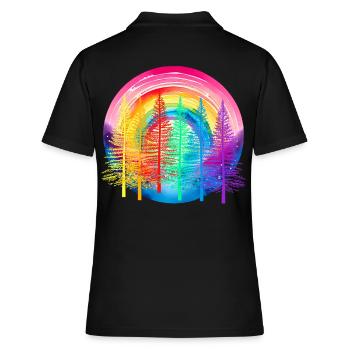 Forêt arc-en-ciel LGBT Forêt de conifères Drapeau arc-en-ciel - Polo Femme - noir - Dos - Ailine (174cm)