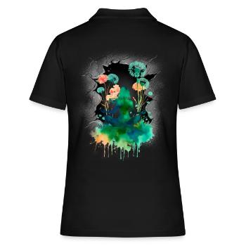 Mystique, Nature, Amoureux de la nature, Fleurs, Yoga - Polo Femme - noir - Dos - Ailine (174cm)
