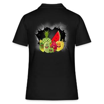 Fruits exotiques Fruits Fruits Végétarien - Polo Femme - noir - Dos - Ailine (174cm)