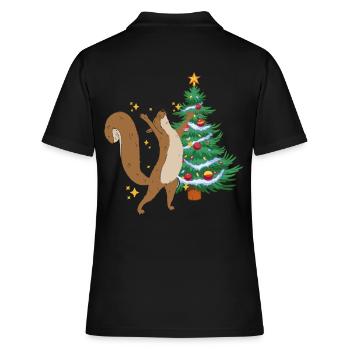 arbre de Noël arbre de Noël écureuil Noël - Polo Femme - noir - Dos - Ailine (174cm)