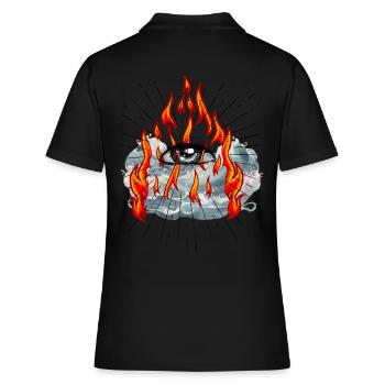 God, Fire, Water, Sea, Spiritual, Jesus - Women's Polo Shirt - black - Back - Ailine (174cm)