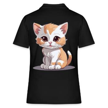 Chaton Chat Chats Chat Domestique Miaulement - Polo Femme - noir - Dos - Ailine (174cm)