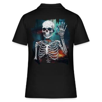 Halloween Geist Geister Naturliebhaber - Frauen Polo Shirt - Schwarz - Hinten - Ailine (174cm)