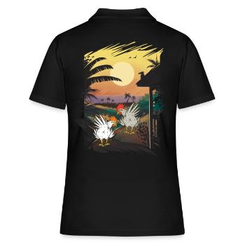 Mexiko Huhn Hühner Farm Geflügel Wilder Westen - Frauen Polo Shirt - Schwarz - Hinten - Ailine (174cm)