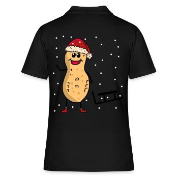 Weihnachten Erdnuss Schlitten Schneefall Nikolaus - Frauen Polo Shirt - Schwarz - Hinten - Ailine (174cm)