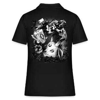 Halloween Ritual Horror Mitternacht Satan Voodoo - Frauen Polo Shirt - Schwarz - Hinten - Ailine (174cm)