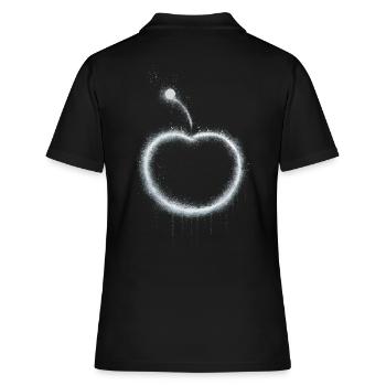 Apfel - Frauen Polo Shirt - Schwarz - Hinten - Ailine (174cm)