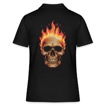 Burning skull - Women's Polo Shirt - black - Back - Ailine (174cm)