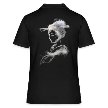 Weißer Geisha-Staub - Frauen Polo Shirt - Schwarz - Hinten - Ailine (174cm)