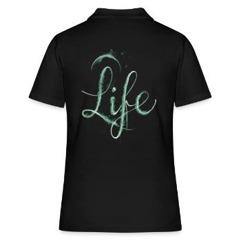 Leben grüner Staub - Frauen Polo Shirt - Schwarz - Hinten - Ailine (174cm)