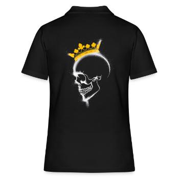 side view skull with crown - Women's Polo Shirt - black - Back - Ailine (174cm)