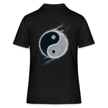 Yin Yang - Frauen Polo Shirt - Schwarz - Hinten - Ailine (174cm)