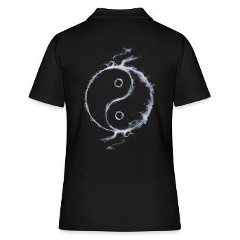 Yin Yang - Frauen Polo Shirt - Schwarz - Hinten - Ailine (174cm)