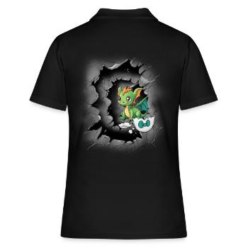Bébé Dragon Oeuf Coquille Enfant Enfant Naissance Oeuf - Polo Femme - noir - Dos - Ailine (174cm)