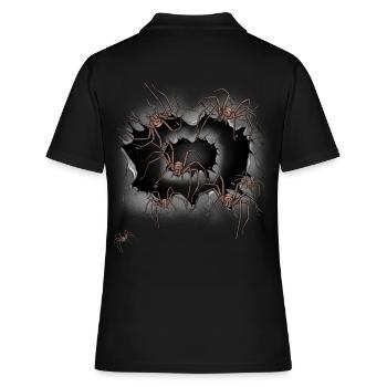 Halloween Araignées Animaux Araignée Phobie Panique - Polo Femme - noir - Dos - Ailine (174cm)