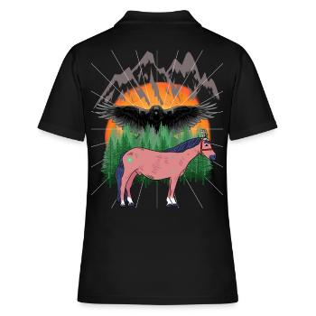 Chamanes Cheval Chevaux - Polo Femme - noir - Dos - Ailine (174cm)