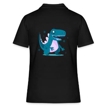 Drache Drachen Kind Kinder - Frauen Polo Shirt - Schwarz - Hinten - Ailine (174cm)