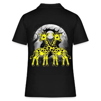 Giraffe Giraffen Kind Kinder - Frauen Polo Shirt - Schwarz - Hinten - Ailine (174cm)