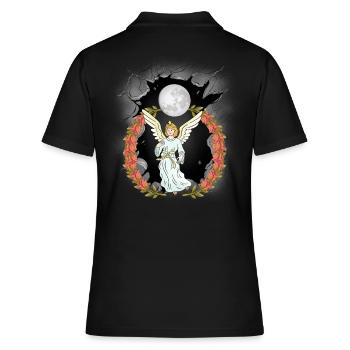 Ange Céleste Spirituel Ange Protecteur Ange Gardien - Polo Femme - noir - Dos - Ailine (174cm)