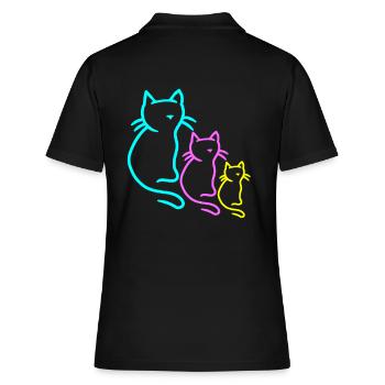 Chats, Chat, Enfant, Enfants, Bébé, Tout-petits, Années 80 - Polo Femme - noir - Dos - Ailine (174cm)