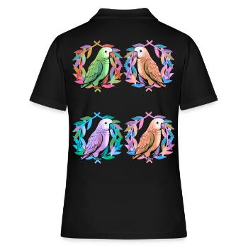 Oiseaux exotiques Oiseau Perroquet Perroquets - Polo Femme - noir - Dos - Ailine (174cm)