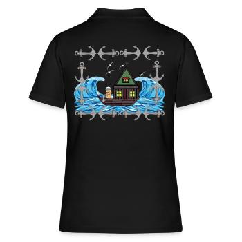 Maritime cacahuète marin navire navires Ahoy Moin - Polo Femme - noir - Dos - Ailine (174cm)