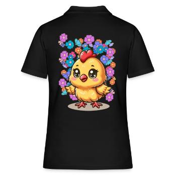 Printemps poussin enfant enfants rétro des années 80 vintage - Polo Femme - noir - Dos - Ailine (174cm)