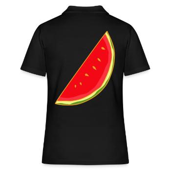 Melone Melonen Sommer Frucht Obst - Frauen Polo Shirt - Schwarz - Hinten - Ailine (174cm)