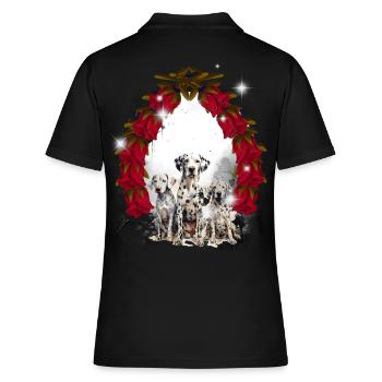 Hund Hunde Kinder Kind - Frauen Polo Shirt - Schwarz - Hinten - Ailine (174cm)