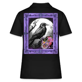 Corbeau d’Halloween Corbeau Corbeau Corbeau - Polo Femme - noir - Dos - Ailine (174cm)