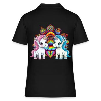 Licorne indienne Licornes Inde Animaux mythiques Hippie - Polo Femme - noir - Dos - Ailine (174cm)