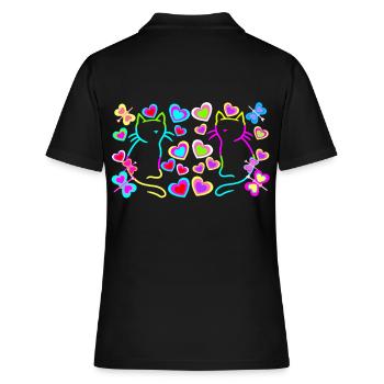 Chats Chat Rétro Années 80 Années 90 Vintage Enfants - Polo Femme - noir - Dos - Ailine (174cm)
