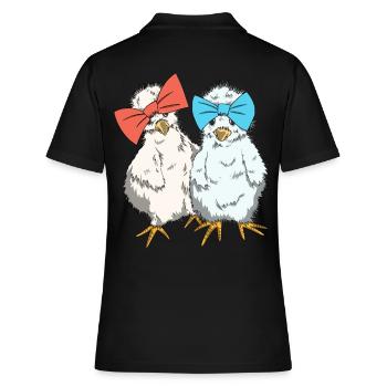 Poulets Soie Poulet Race Poulet Soie Poulets - Polo Femme - noir - Dos - Ailine (174cm)