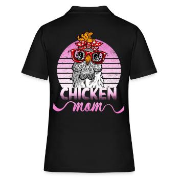 Chicken mom mother of chickens hen saying chicken - Women's Polo Shirt - black - Back - Ailine (174cm)