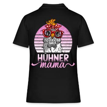 Hühner Mama Mutter Huhn Hennen Design Hühnerzucht - Frauen Polo Shirt - Schwarz - Hinten - Ailine (174cm)