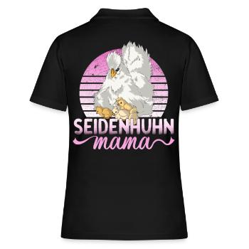 Seidenhuhn Mama Seidenhühner Huhn Hühner Hennen - Frauen Polo Shirt - Schwarz - Hinten - Ailine (174cm)