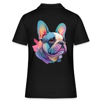 Chien bouledogue français Amour - Polo Femme - noir - Dos - Ailine (174cm)