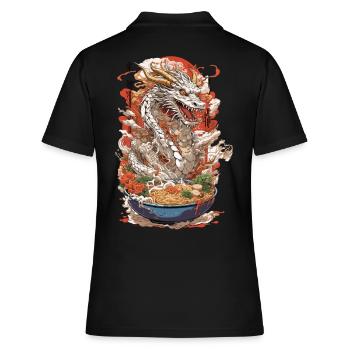 Ramen Drachen Anime Essenskunst Manga Design - Frauen Polo Shirt - Schwarz - Hinten - Ailine (174cm)