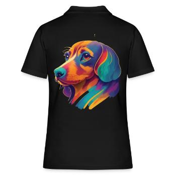 Teckel coloré chiens ami Joie de vivre chien - Polo Femme - noir - Dos - Ailine (174cm)
