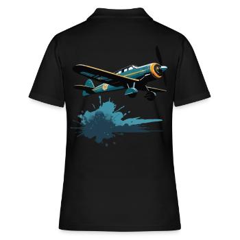 Modèle Avion Pilote Avion Hobby Design - Polo Femme - noir - Dos - Ailine (174cm)