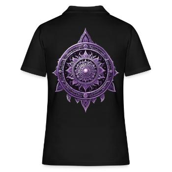 Mandala Design Aesthetic Pattern Spiritual - Women's Polo Shirt - black - Back - Ailine (174cm)