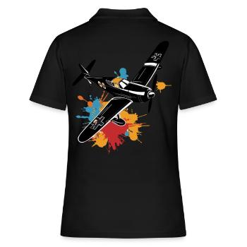 Modèle Avion Pilote Avion Hobby Design - Polo Femme - noir - Dos - Ailine (174cm)