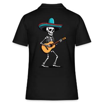Guitariste squelette mariachi mexicain - Polo Femme - noir - Dos - Ailine (174cm)