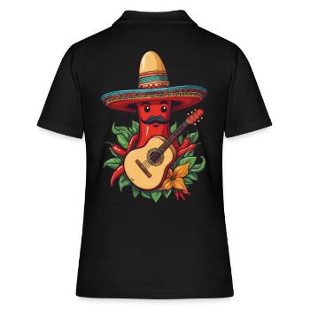 Chili Mariachi Guitariste Mexique Fiesta - Polo Femme - noir - Dos - Ailine (174cm)
